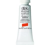 Winsor & Newton gouache profesional Designer's Gouache - tubo de gouache de 14ml, color escarlata de cadmio