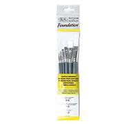 Winsor & Newton Pinceles para acrílico Foundation, set de 6 Unidades, sintéticos, pinceles surtidos