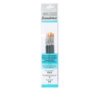 Winsor & Newton – Pinceles para acuarela Foundation – Set de 6 unidades, sintéticos, surtidos