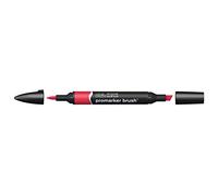 Winsor & Newton Promarker Brush - Rotulador Doble Punta, Punta Pincel, Tinta Base Alcohol, Color Berry Red (r665)