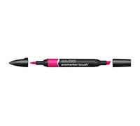 Winsor & Newton Promarker Brush - Rotulador Doble Punta, Punta Pincel, Tinta Base Alcohol, Color Magenta (m865)