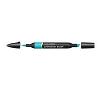 Winsor & Newton Promarker Brush - Rotulador Doble Punta, Punta Pincel, Tinta Base Alcohol, Color Turquoise (c247)