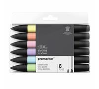 Winsor & Newton – Set de rotuladores ProMarker, 6 unidades, tonos pasteles