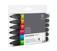 Winsor & Newton ProMarker Juego de 6 Marcadores Fluorescentes Neón