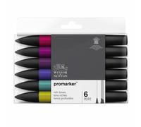 Winsor & Newton - Set de Rotuladores ProMarker, 6 Unidades, Tonos Intensos