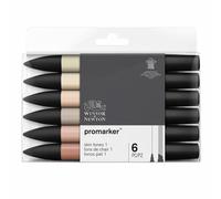 Winsor Newton ProMarker Marcadores Gráficos Puntas Gemelas Tono Piel #1 Set De 6