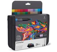 Winsor & Newton Rotuladores ProMarker Pack de 24 para Arte e Ilustración, multicolor