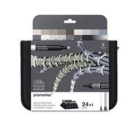 Winsor & Newton Promarker - Pack De 24 Rotuladores De Diseño, Tonos Grises Y Negros