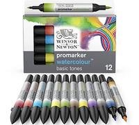 Winsor & Newton Rotuladores Promarker Watercolor - Tonos básicos - Set de 12
