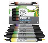 Winsor & Newton Promarker Watercolor Rotulador de Acuarela, Tonos Bosque, Set de 6
