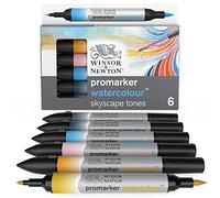 Winsor & Newton Promarker Watercolor Rotulador de Acuarela, Tonos Cielo, Set de 6