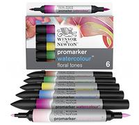 Winsor & Newton Promarker Watercolor Rotulador de Acuarela, Tonos Florales, Set de 6
