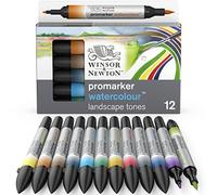Winsor & Newton Promarker Watercolor Rotulador de Acuarela, Tonos Paisaje, Set de 12