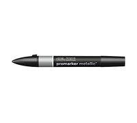 Winsor & Newton Rotulador Promarker, plata metálico | Punta doble de cincel ancha para trazos amplios y sombreado, punta fina para mayor precisión, tinta a base de alcohol