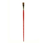 Winsor & Newton Sceptre Gold II Pincel Plano con Mango Largo, Rojo, Nr. 14 - 13,5 mm