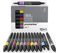 Winsor & Newton - Set de Rotuladores ProMarker, 12 + 1 Unidades, Set 1, Colores Surtidos