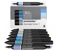 Winsor & Newton – Set de rotuladores ProMarker, 6 unidades – Tonos Cielo 1