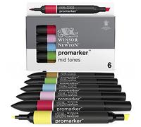 Winsor & Newton - Set de Rotuladores ProMarker, 6 Unidades, Tonos Medios