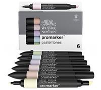Winsor & Newton - Set de Rotuladores ProMarker, 6 Unidades, Tonos Pasteles