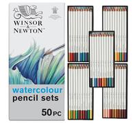 Winsor & Newton Studio Collection - Juego de lápices de acuarela en estuche, 50 colores vivos en caja metálica, liberación suave del color, lápices de colores para adultos y artistas