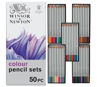 Winsor & Newton Studio Collection - Lápices de colores en estuche, 50 colores vivos en caja metálica, a prueba de roturas, liberación suave del color, lápices de colores para adultos y artistas