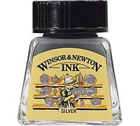Winsor & Newton - Tinta de dibujo (14 ml, 617 plateada), color plateado