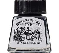 Winsor & Newton Tinta de dibujo de 14 ml, tinta india negra (030), de secado rápido, transparente, resistente al agua e intermezclables, ideal para pincel, bolígrafo de inmersión o pincel de aire, más