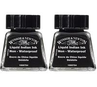 Winsor & Newton Tinta para Dibujo Drawing Ink - Frasco de 14ml, Tinta China liquida, no resistente al agua (Paquete de 2)