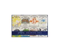 Winsor & Newton Tinta para Dibujo Drawing Ink- Set de 8 tintas, Colección William, Multicolor