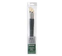 Winsor & Newton Winton Pincel para óleo y acrílico, Madera, Verde, SET DE 3