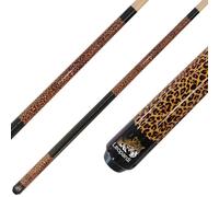 Winsport Animal Collection - Taco de billar con diseño de leopardo, serpiente y tigre, zona de agarre con sensación de piel sintética, punta adhesiva profesional de 12", madera de arce, buen