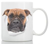 Winston & Bear Taza de Perro Boxer Gruñón - Taza Perro Boxer de Cerámica para Cafe - Divertida y Bonita Taza de Café para Amantes de los Perros