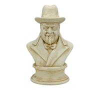 Winston Churchill - Estatua de busto del primer ministro británico, escultura de cigarro, yeso duro, hecha a mano en Grecia, decoración histórica, 18 cm