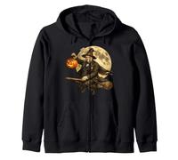 Winston Churchill Jack O Lantern Pumpkin Moon Escoba Sudadera con Capucha