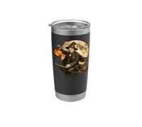 Winston Churchill Jack O Lantern Pumpkin Moon Escoba Vaso térmico de acero inoxidable de doble pared