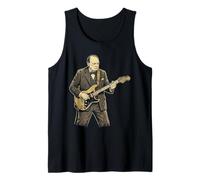 Winston Churchill Tocando Guitarra Eléctrica Rock History 3 Camiseta sin Mangas
