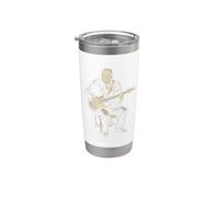 Winston Churchill Tocando Guitarra Eléctrica Rock History 4 Vaso térmico de acero inoxidable de doble pared