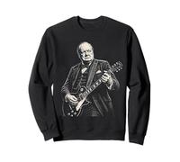 Winston Churchill Tocando Guitarra Eléctrica Rocker Humor Sudadera