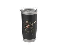 Winston Churchill Tocando Guitarra Rocker Humor Vintage Vaso térmico de acero inoxidable de doble pared