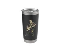 Winston Churchill Tocando Guitarra Rocker Humor Vintage Vaso térmico de acero inoxidable de doble pared