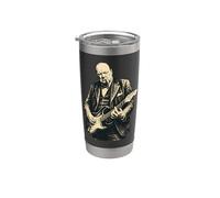 Winston Churchill tocando la guitarra Rocker Cool Retro Vintage Vaso térmico de acero inoxidable de doble pared