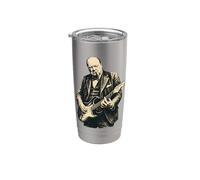 Winston Churchill tocando la guitarra Rocker Cool Retro Vintage Vaso térmico de acero inoxidable de doble pared