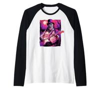 Winston Churchill Vampiro Tocando la Guitarra Banda de música británica Camiseta Manga Raglan