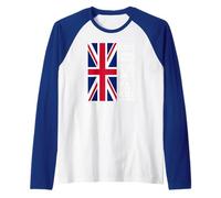 Winston Churchill We Shall Never Surrender - Bandera del Reino Unido Camiseta Manga Raglan