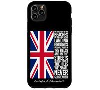 Winston Churchill We Shall Never Surrender - Bandera del Reino Unido Carcasa para iPhone 11 Pro Max
