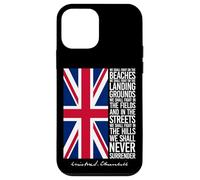 Winston Churchill We Shall Never Surrender - Bandera del Reino Unido Carcasa para iPhone 12 mini
