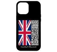 Winston Churchill We Shall Never Surrender - Bandera del Reino Unido Carcasa para iPhone 12 Pro Max