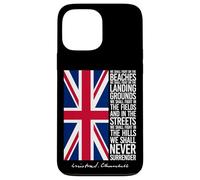 Winston Churchill We Shall Never Surrender - Bandera del Reino Unido Carcasa para iPhone 13 Pro Max