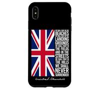 Winston Churchill We Shall Never Surrender - Bandera del Reino Unido Carcasa para iPhone XS Max