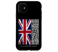 Winston Churchill We Shall Never Surrender Bandera del Reino Unido envejecida Carcasa para iPhone 11